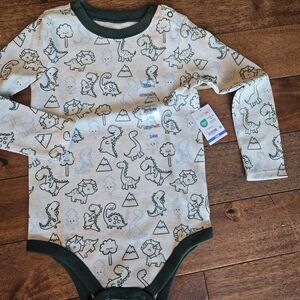 Dinosaur Print Long Sleeve One Piece 24 Months